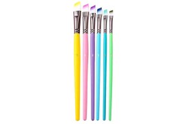 Pack 6 pinceles BOLONG colores punta diagonal